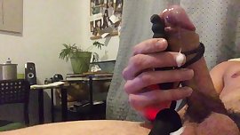 Big uncut cock to burst milky cumshot with vibrator